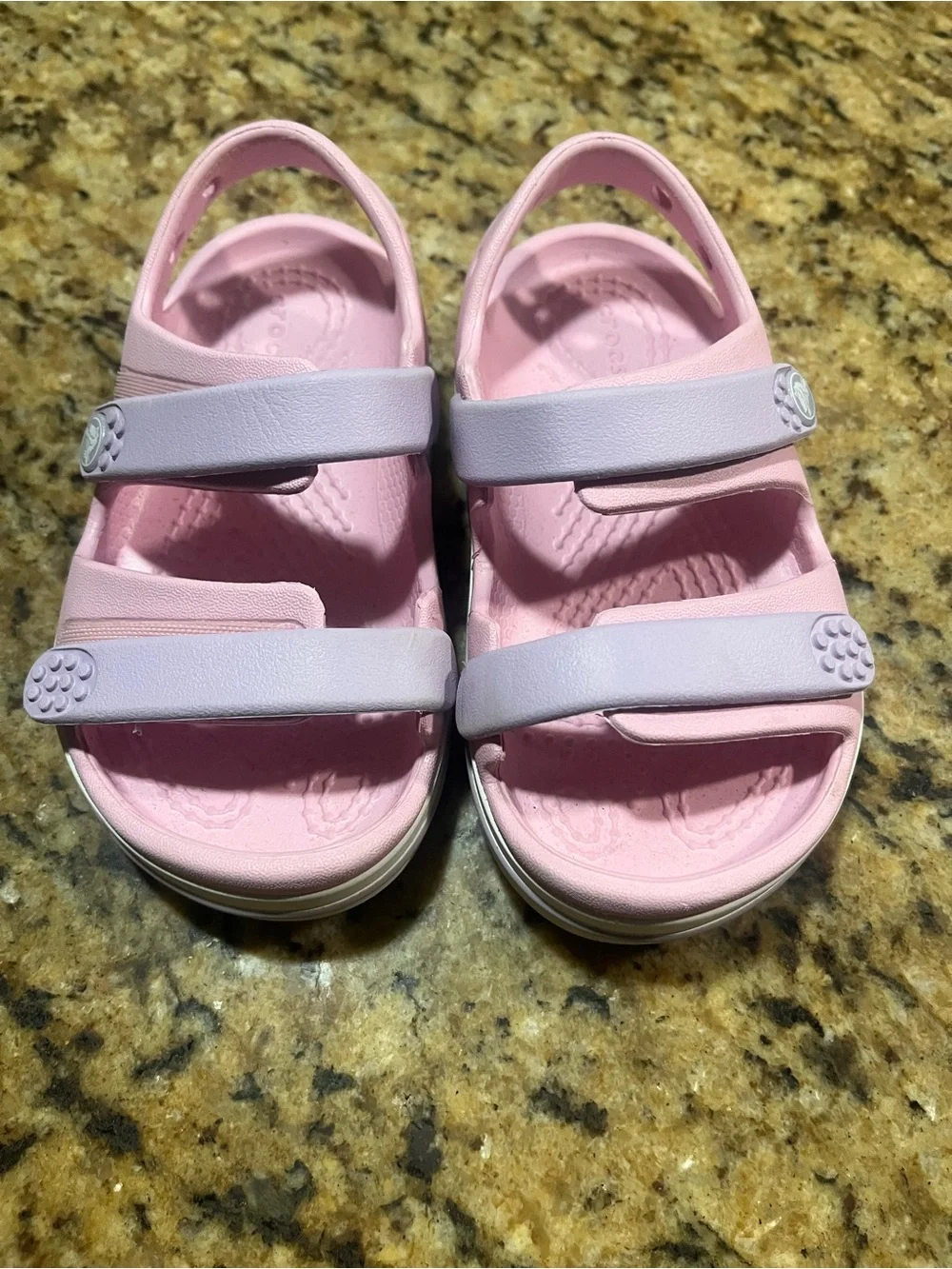 CROCS Kids Pink & Lavender Double-Strap Sandals
